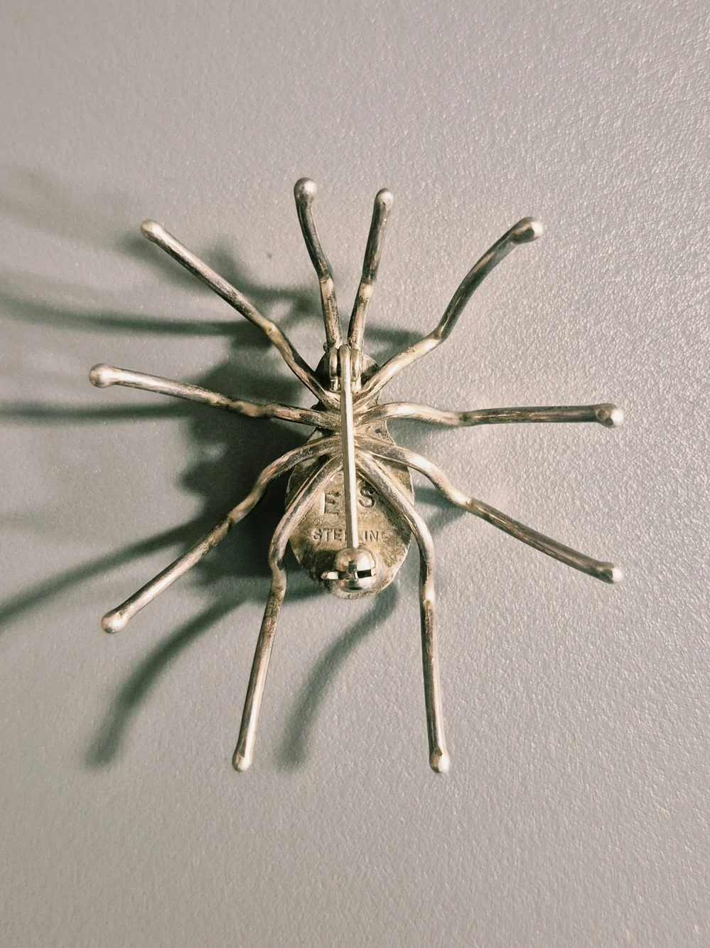 Vintage-Inspired Spider Brooch with Turquoise Stone